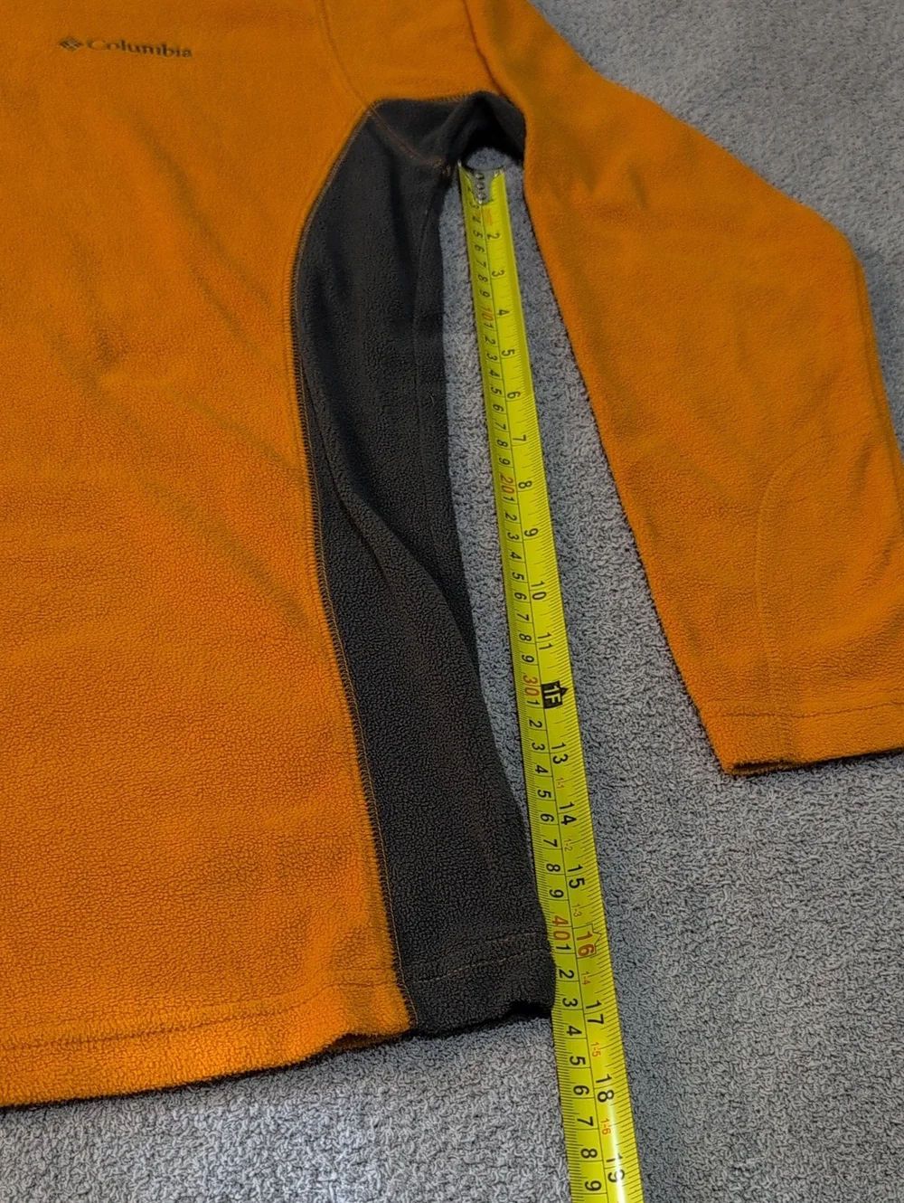Columbia Orange and Gray Lightweight Half-Zip Fleece Jacket Size S